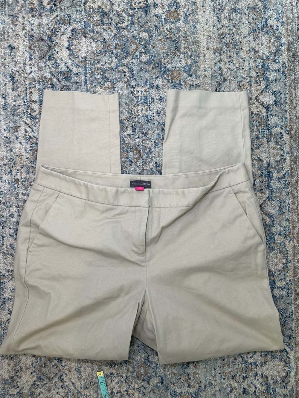 Vince Camuto Khaki Shorts Size 10 Beige Stretch High Waisted Straight Leg